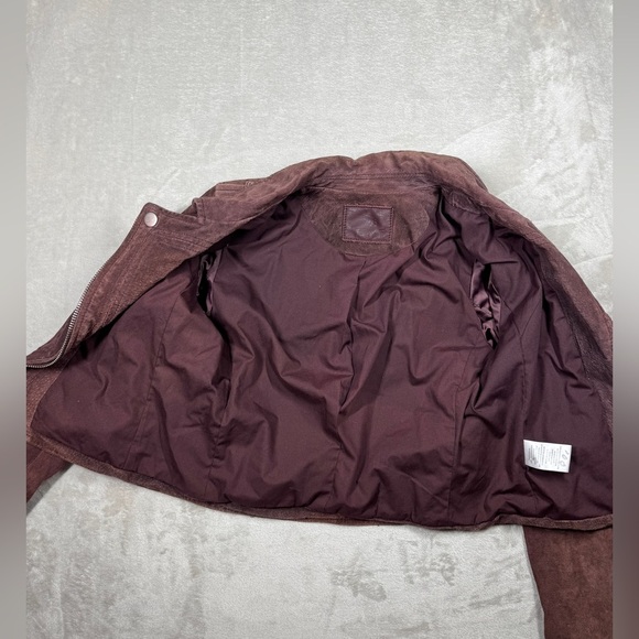Blank NYC SL8 100% Leather Plum Purple Brown Zip Front Collared Moto Jacket S - Picture 5 of 16